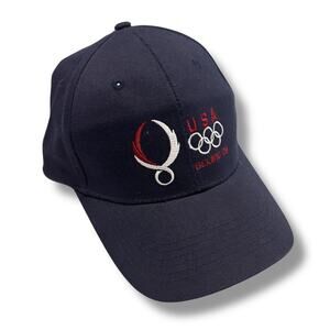 2008 Beijing Olympics USA Hat Strapback Navy Blue 100% Cotton Baseball Cap